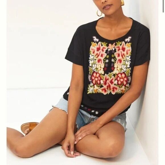 Anthropologie x Tiny NWT Embroidered Short Sleeve Top S ($120) - Picture 2 of 8